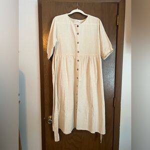 LCW cream trail dress xl